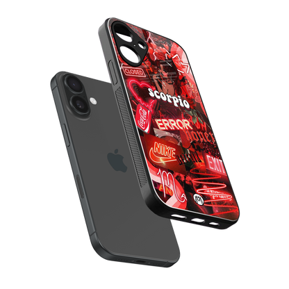 scorpio aesthetic collage back phone cover | glass case for iphone 16 plus