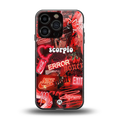 scorpio aesthetic collage back phone cover | glass case for iphone 16 pro