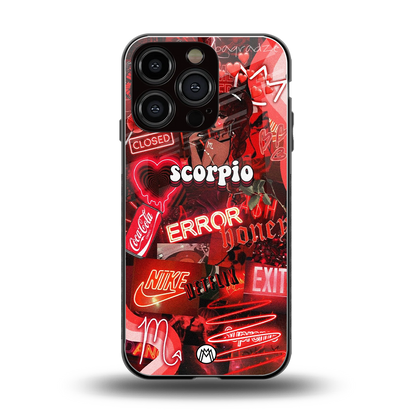 scorpio aesthetic collage back phone cover | glass case for iphone 16 pro