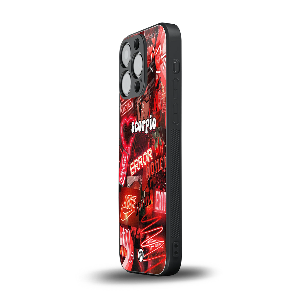 scorpio aesthetic collage back phone cover | glass case for iphone 16 pro