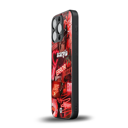 scorpio aesthetic collage back phone cover | glass case for iphone 16 pro