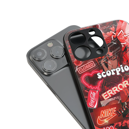 scorpio aesthetic collage back phone cover | glass case for iphone 14