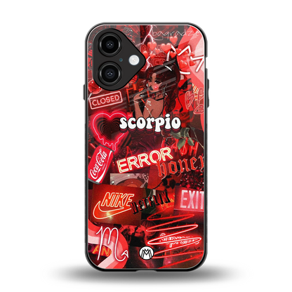 scorpio aesthetic collage back phone cover | glass case for iphone 16