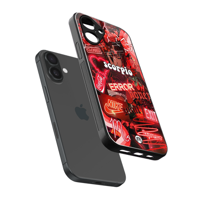 scorpio aesthetic collage back phone cover | glass case for iphone 16
