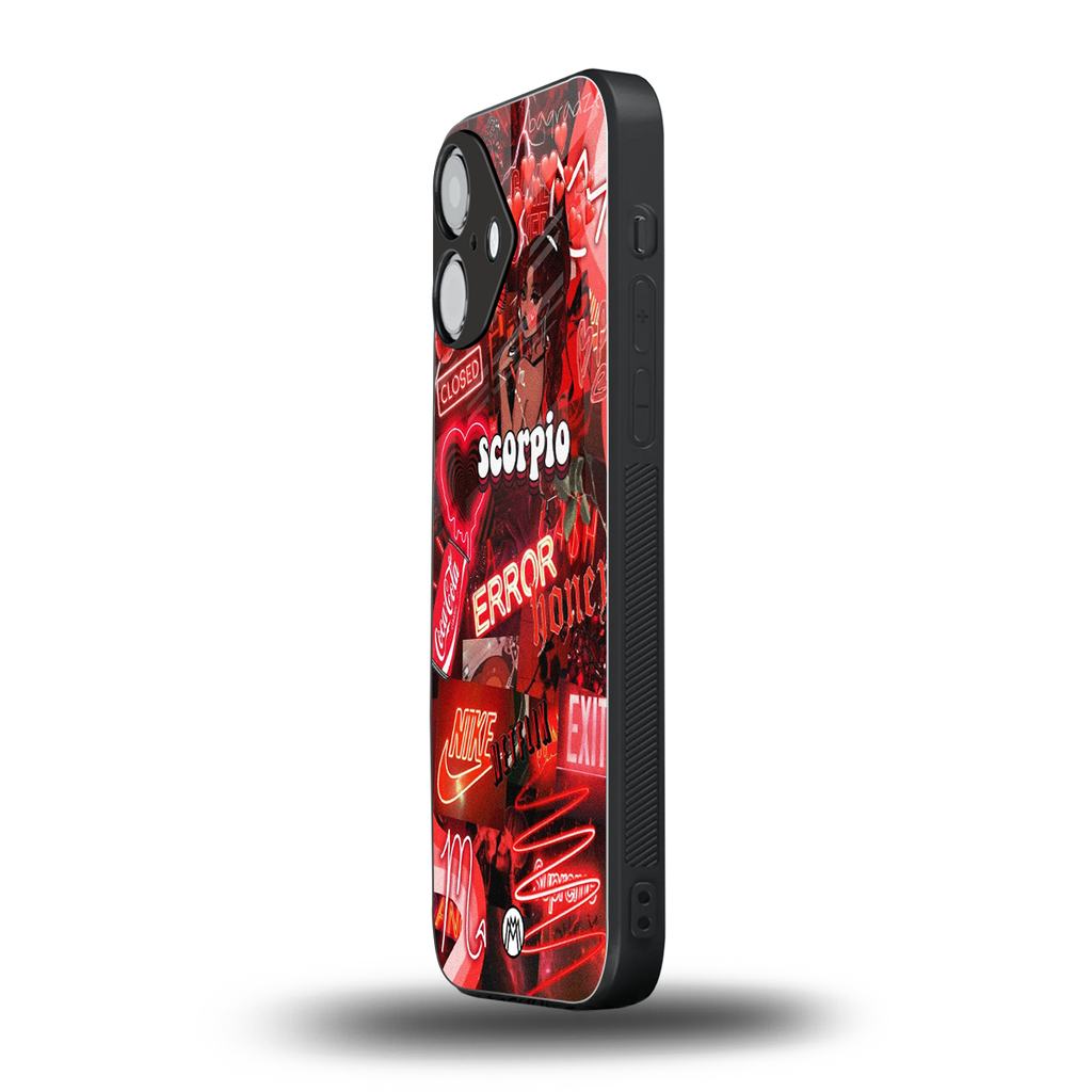 scorpio aesthetic collage back phone cover | glass case for iphone 16