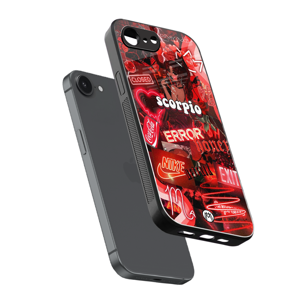 scorpio aesthetic collage back phone cover | glass case for iphone 16e