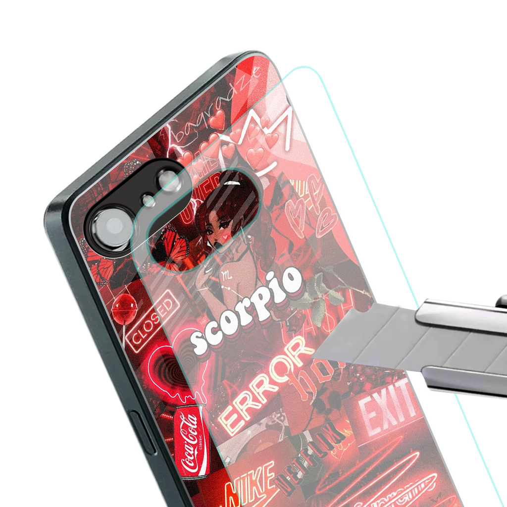 scorpio aesthetic collage back phone cover | glass case for iphone 16e