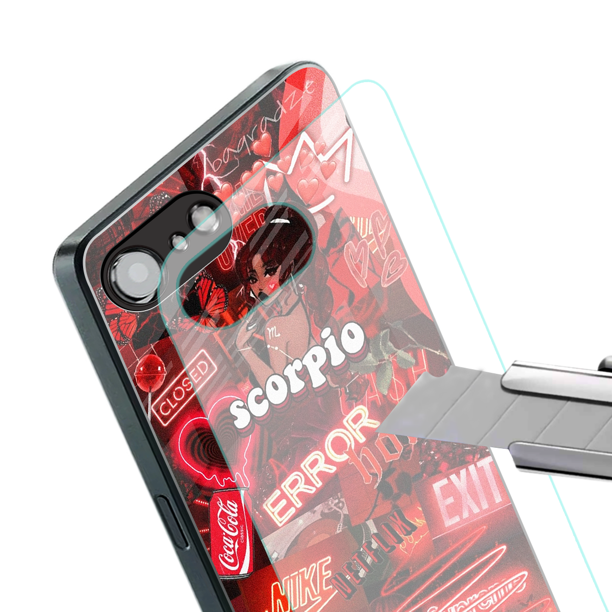 scorpio aesthetic collage back phone cover | glass case for iphone 16e