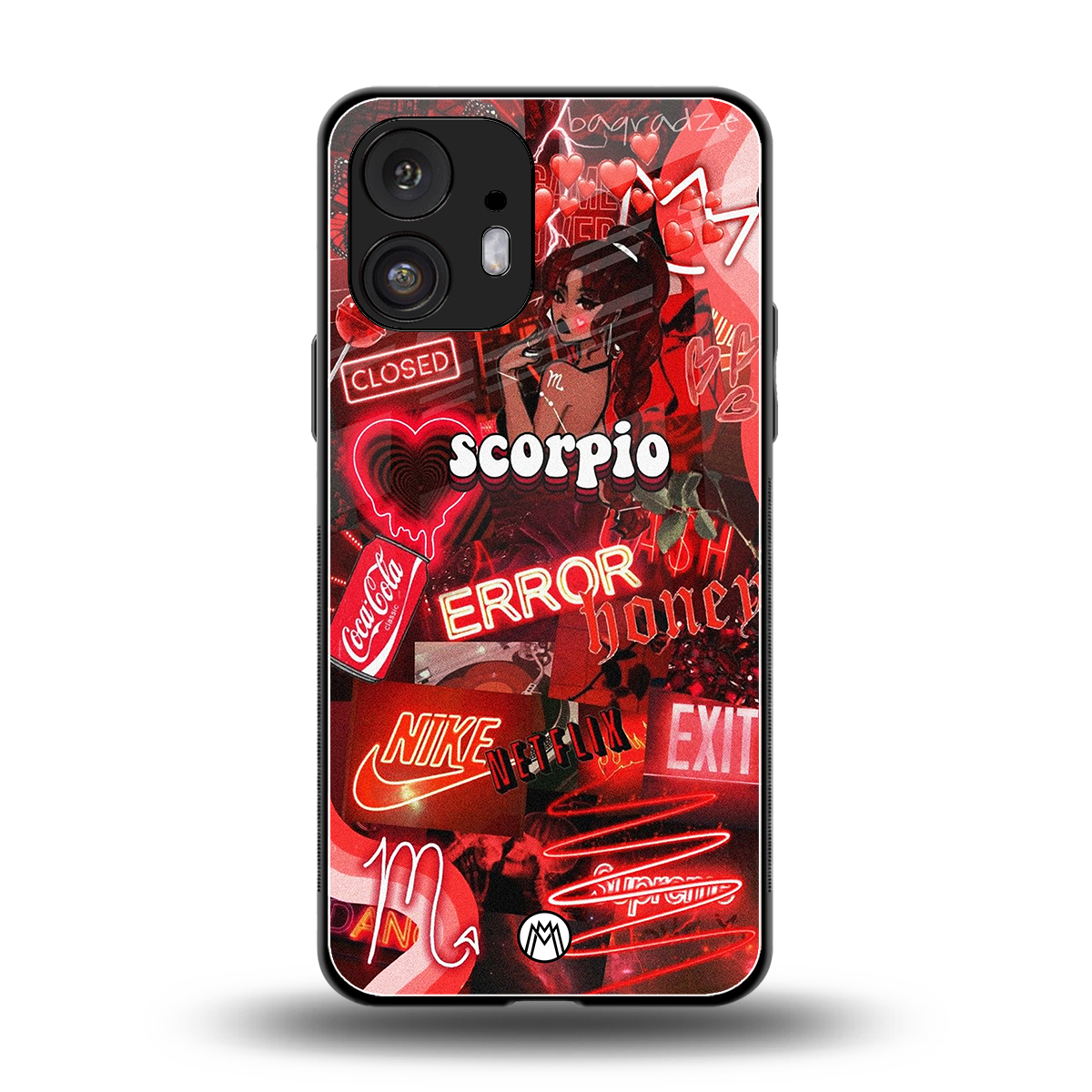 scorpio aesthetic collage back phone cover | glass case for nothing phone 2