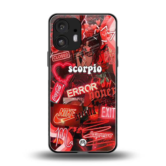 scorpio aesthetic collage back phone cover | glass case for nothing phone 2