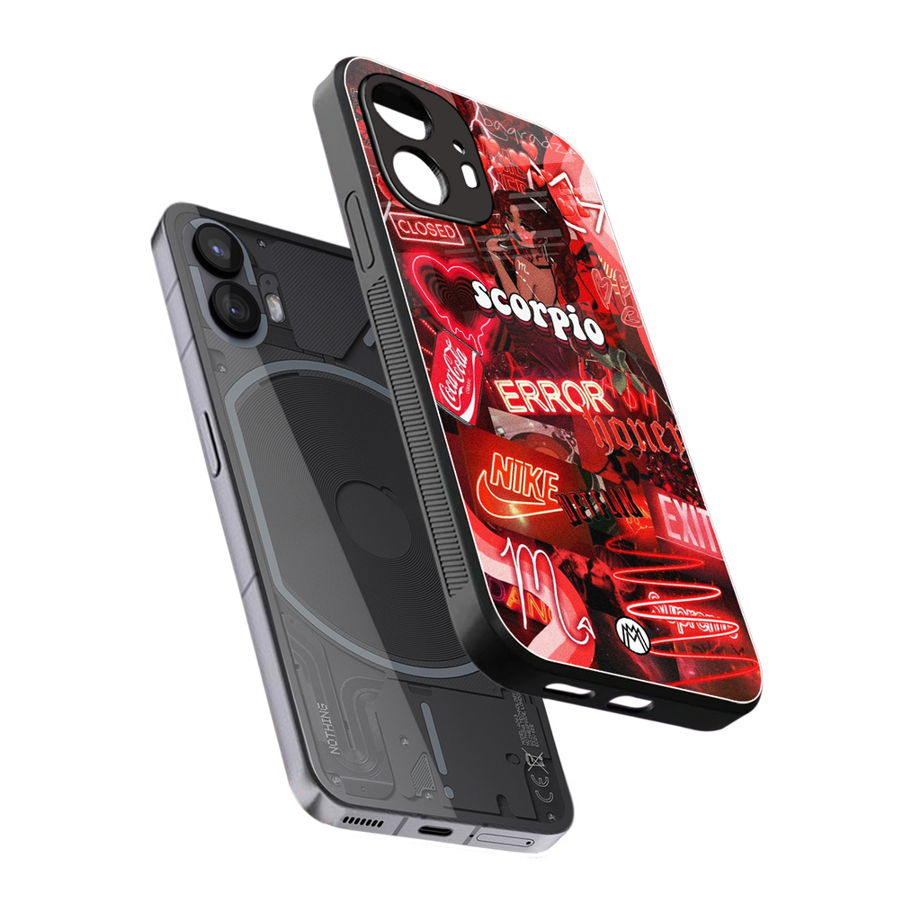scorpio aesthetic collage back phone cover | glass case for nothing phone 2