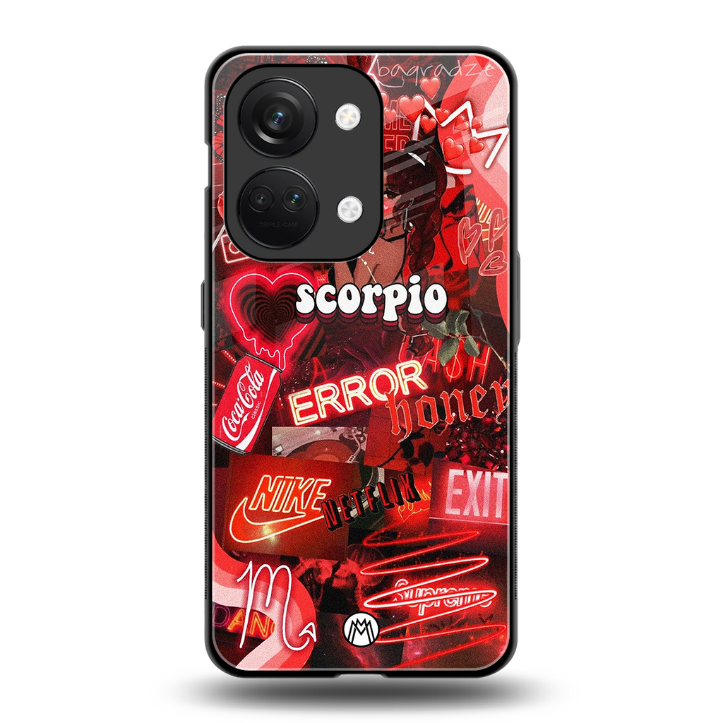 scorpio aesthetic collage back phone cover | glass case for oneplus nord 3