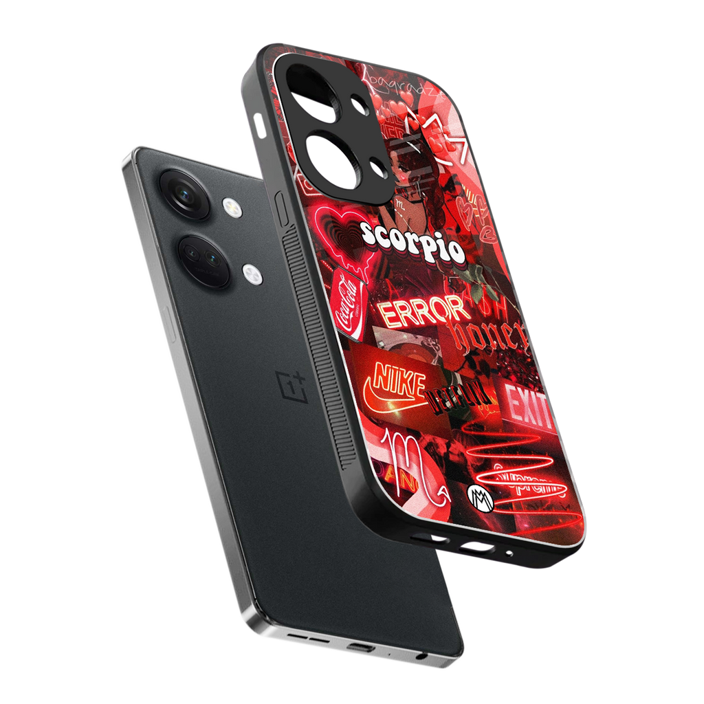scorpio aesthetic collage back phone cover | glass case for oneplus nord 3