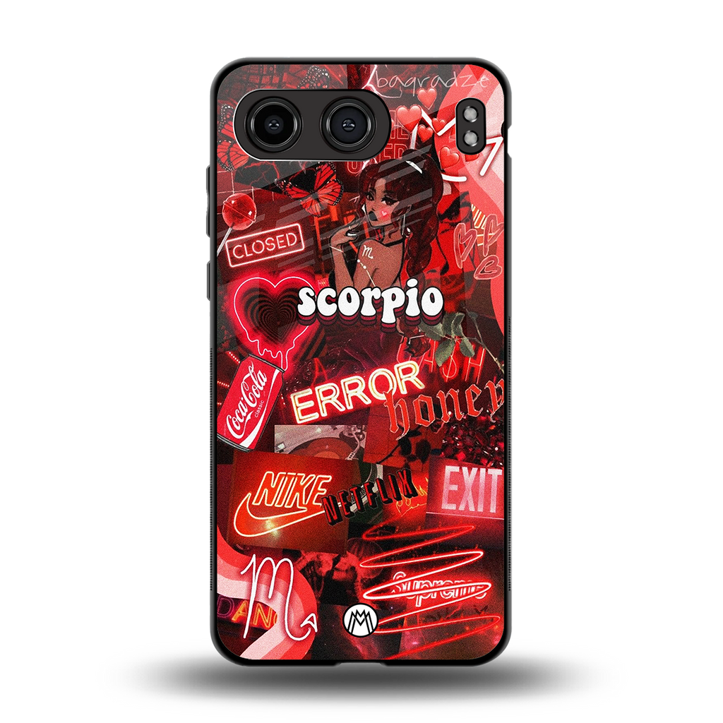 scorpio aesthetic collage back phone cover | glass case for oneplus nord 4