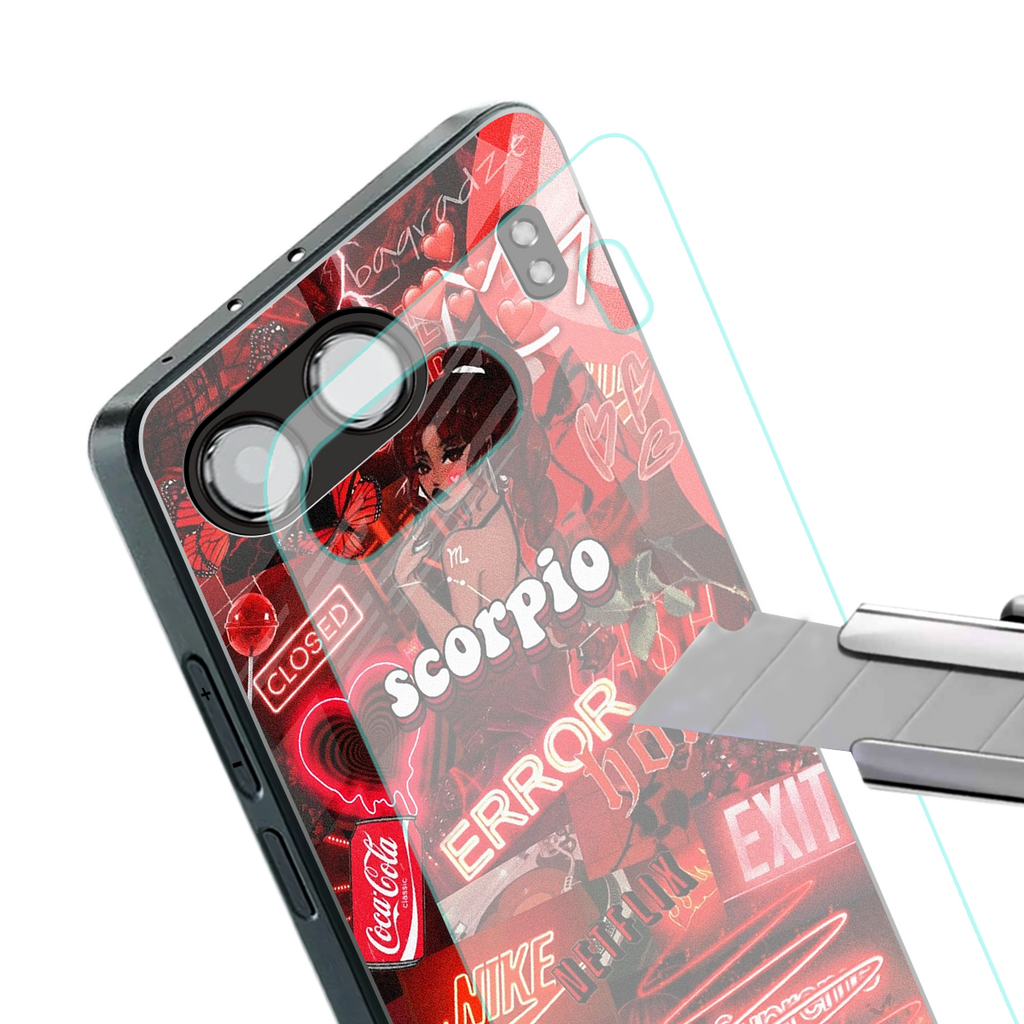 scorpio aesthetic collage back phone cover | glass case for oneplus nord 4
