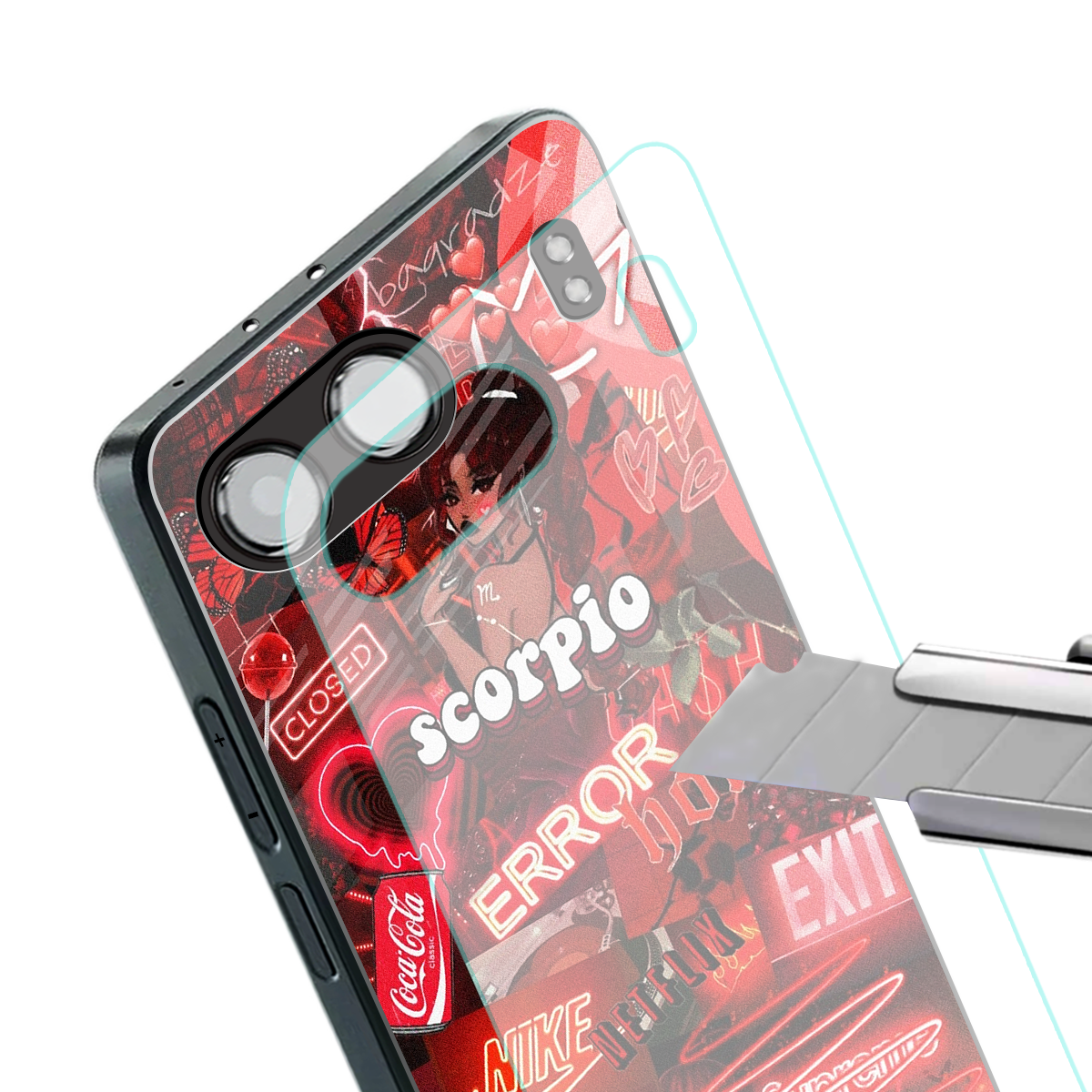scorpio aesthetic collage back phone cover | glass case for oneplus nord 4