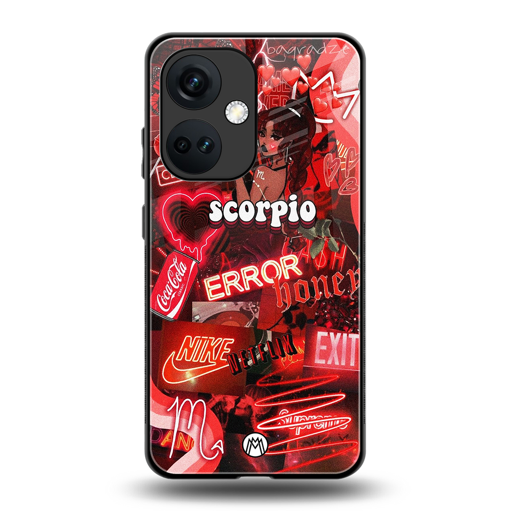 scorpio aesthetic collage back phone cover | glass case for oneplus nord ce 3