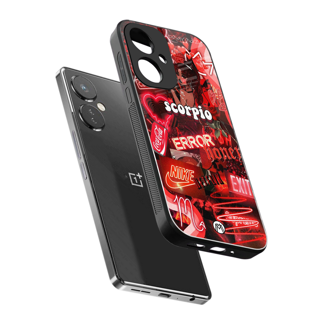 scorpio aesthetic collage back phone cover | glass case for oneplus nord ce 3