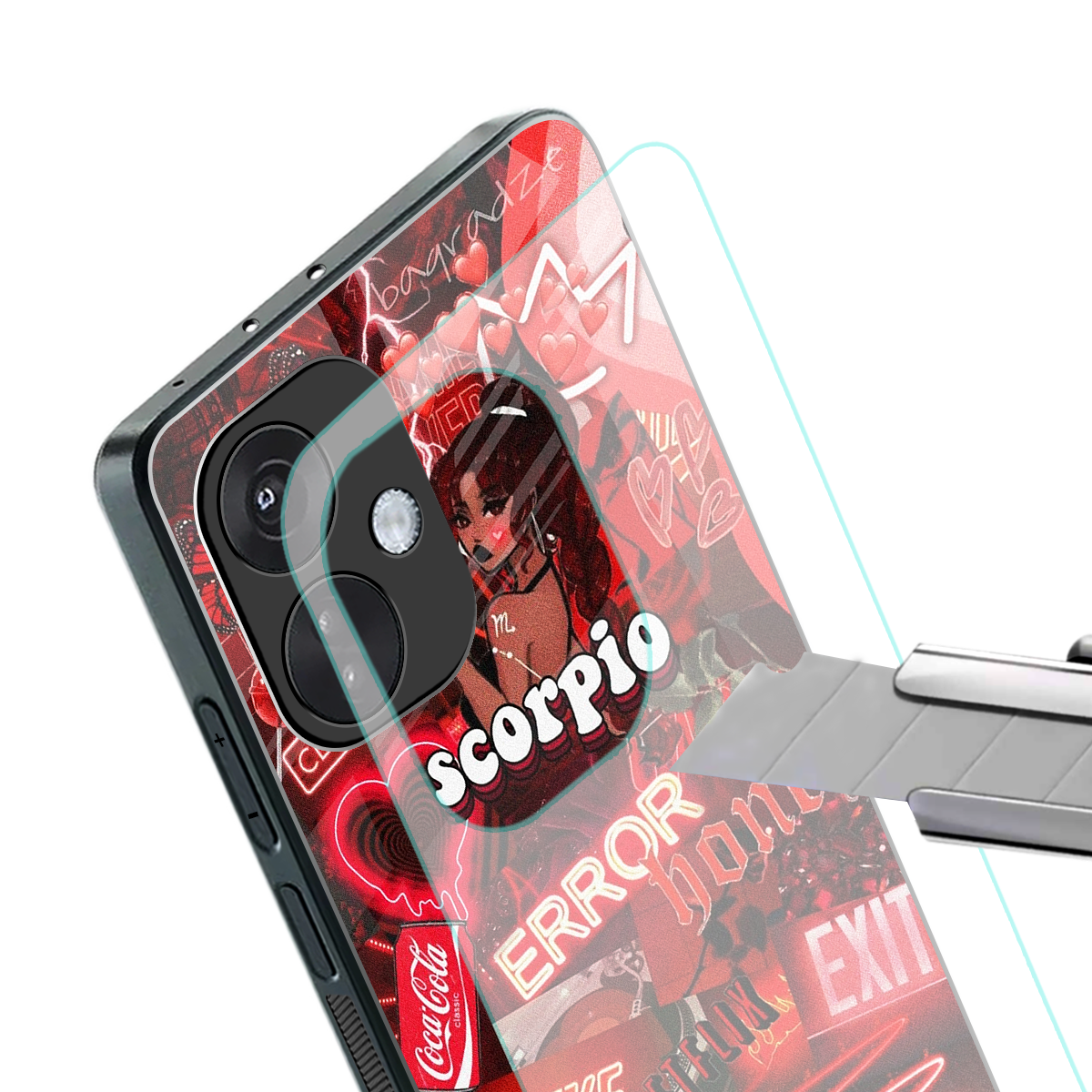 scorpio aesthetic collage back phone cover | glass case for oneplus nord ce 3