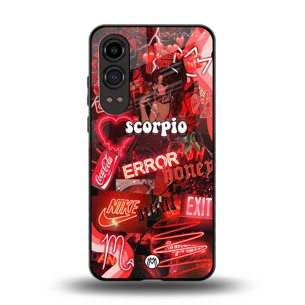 scorpio aesthetic collage back phone cover | glass case for oneplus nord ce 4 lite