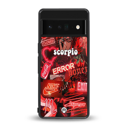 scorpio aesthetic collage back phone cover | glass case for google pixel 6 pro