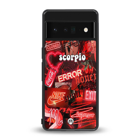 scorpio aesthetic collage back phone cover | glass case for google pixel 6 pro