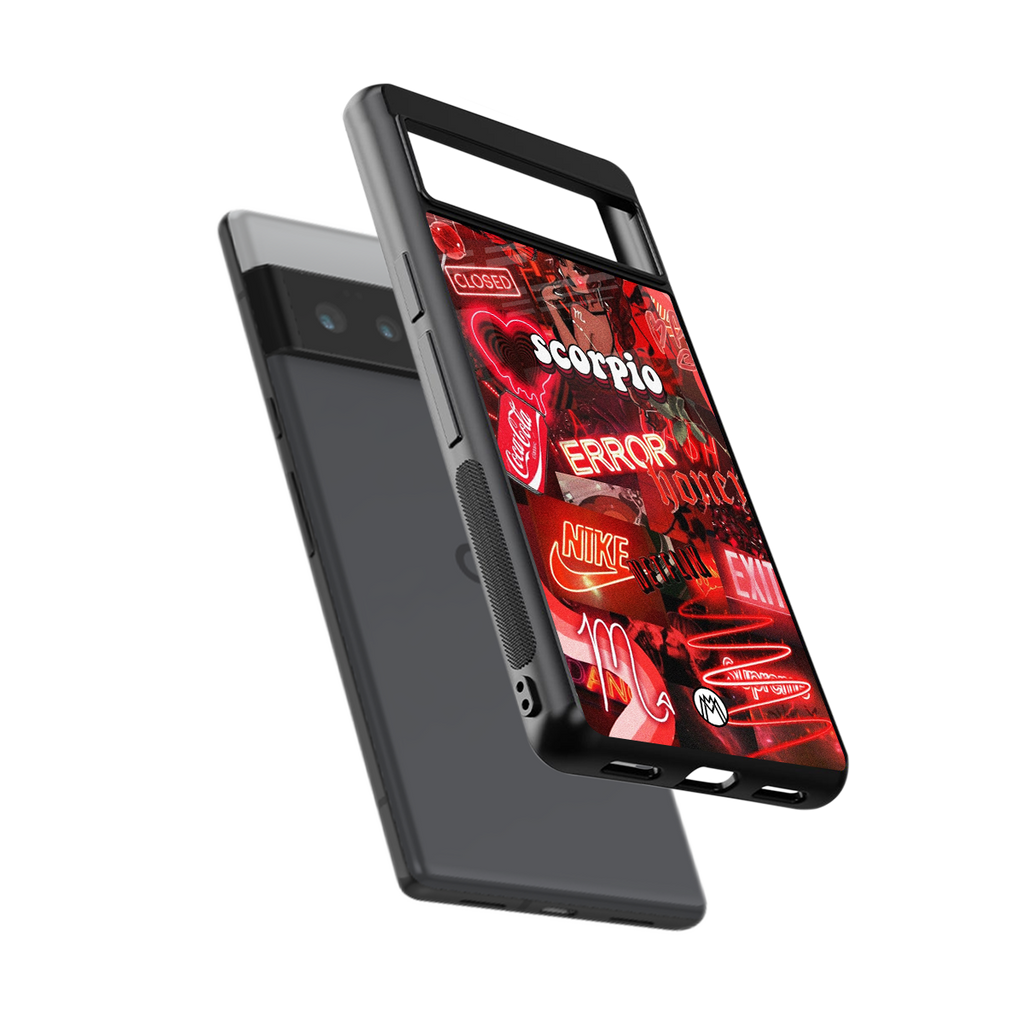 scorpio aesthetic collage back phone cover | glass case for google pixel 6 pro