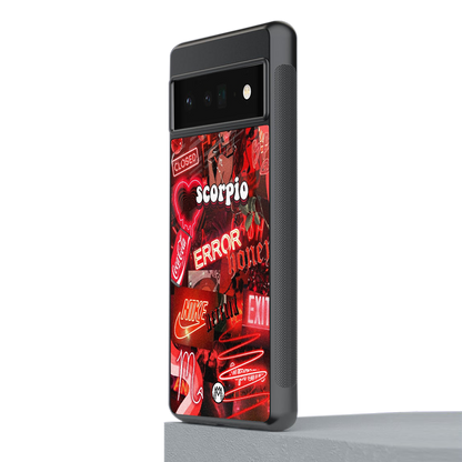 scorpio aesthetic collage back phone cover | glass case for google pixel 6 pro
