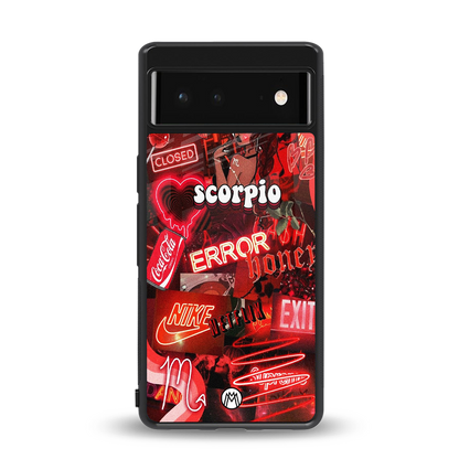 scorpio aesthetic collage back phone cover | glass case for google pixel 6