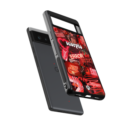 scorpio aesthetic collage back phone cover | glass case for google pixel 6