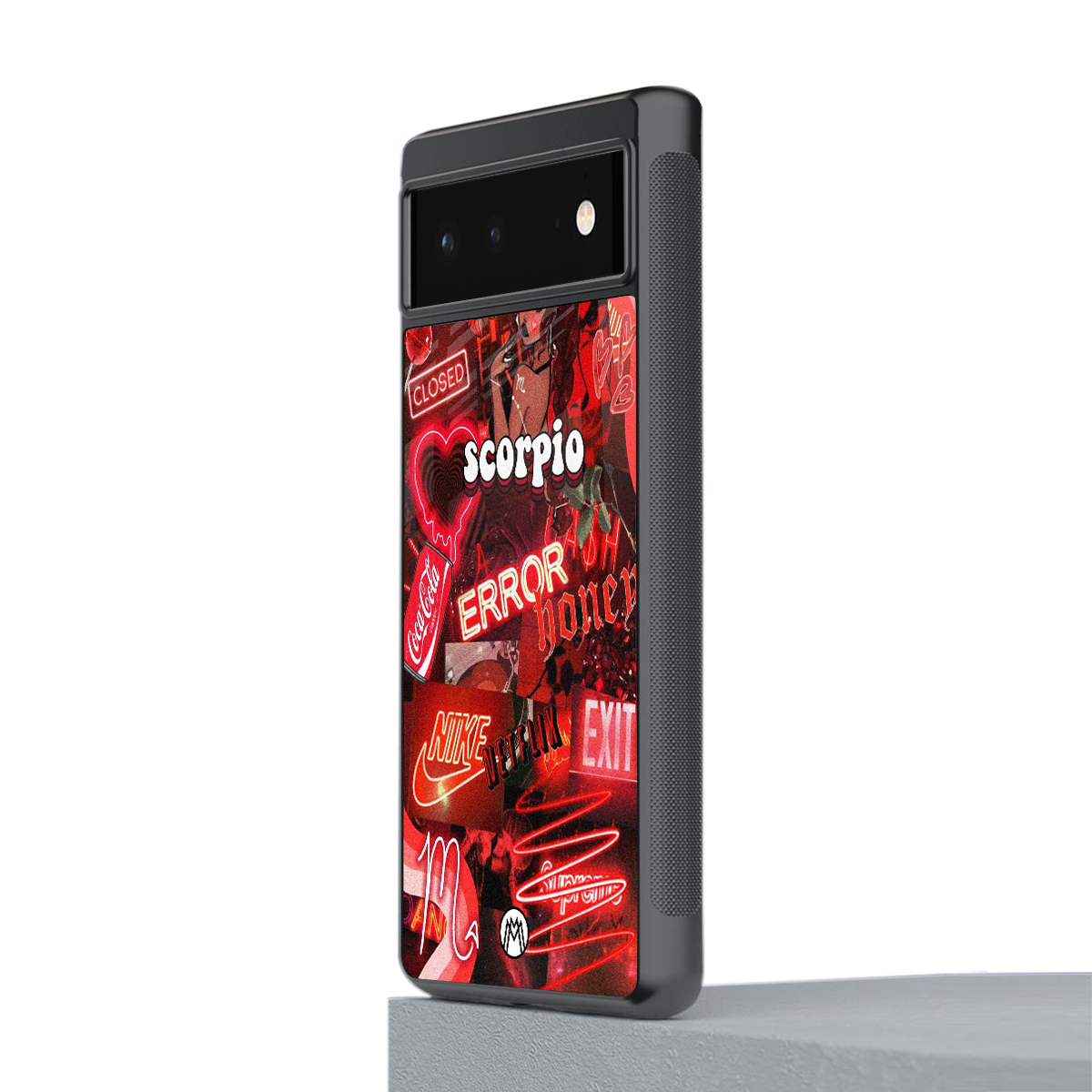 scorpio aesthetic collage back phone cover | glass case for google pixel 6