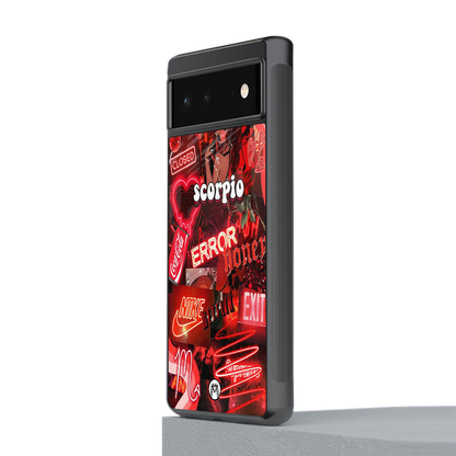 scorpio aesthetic collage back phone cover | glass case for google pixel 6