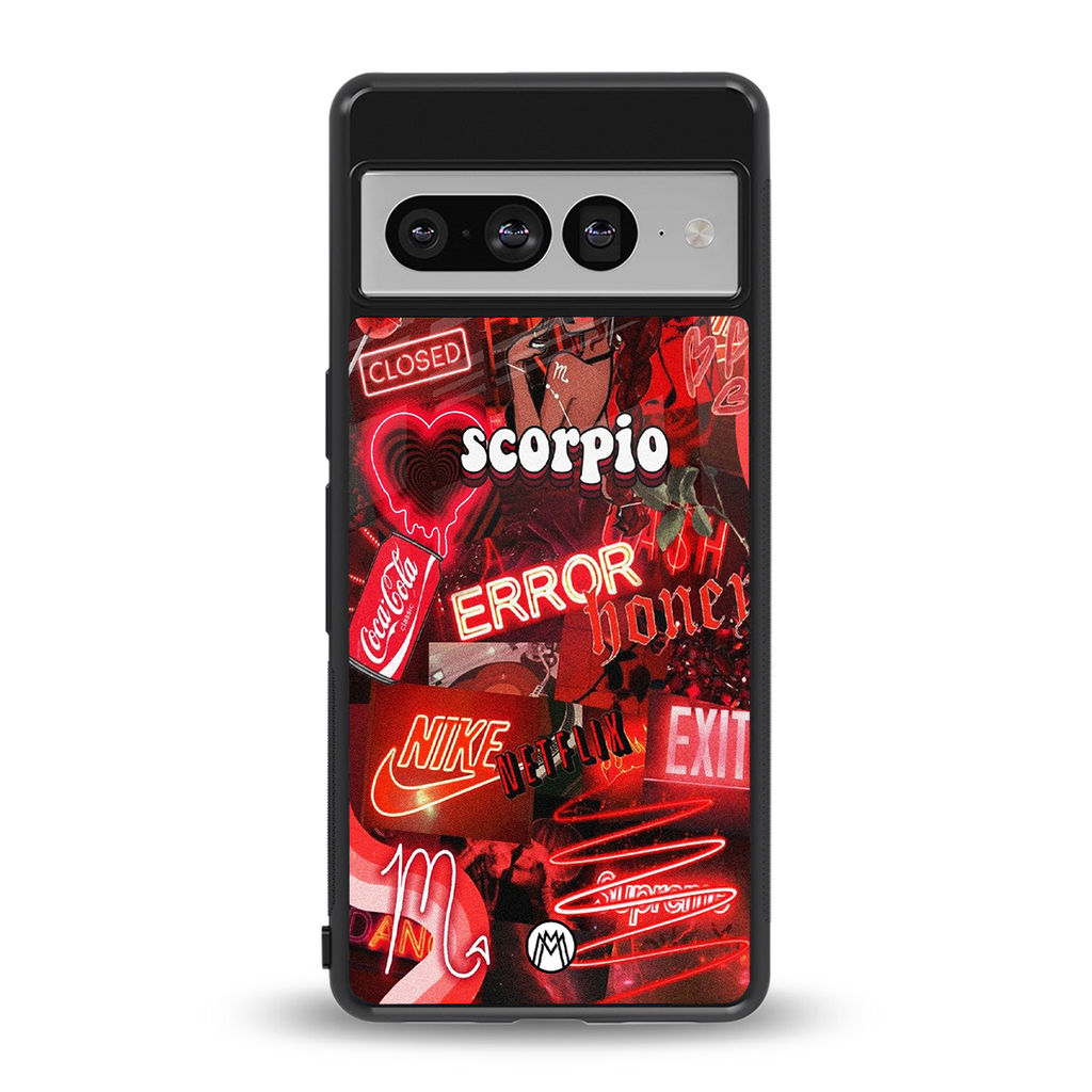 scorpio aesthetic collage back phone cover | glass case for google pixel 7 pro