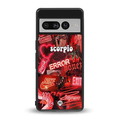 scorpio aesthetic collage back phone cover | glass case for google pixel 7 pro