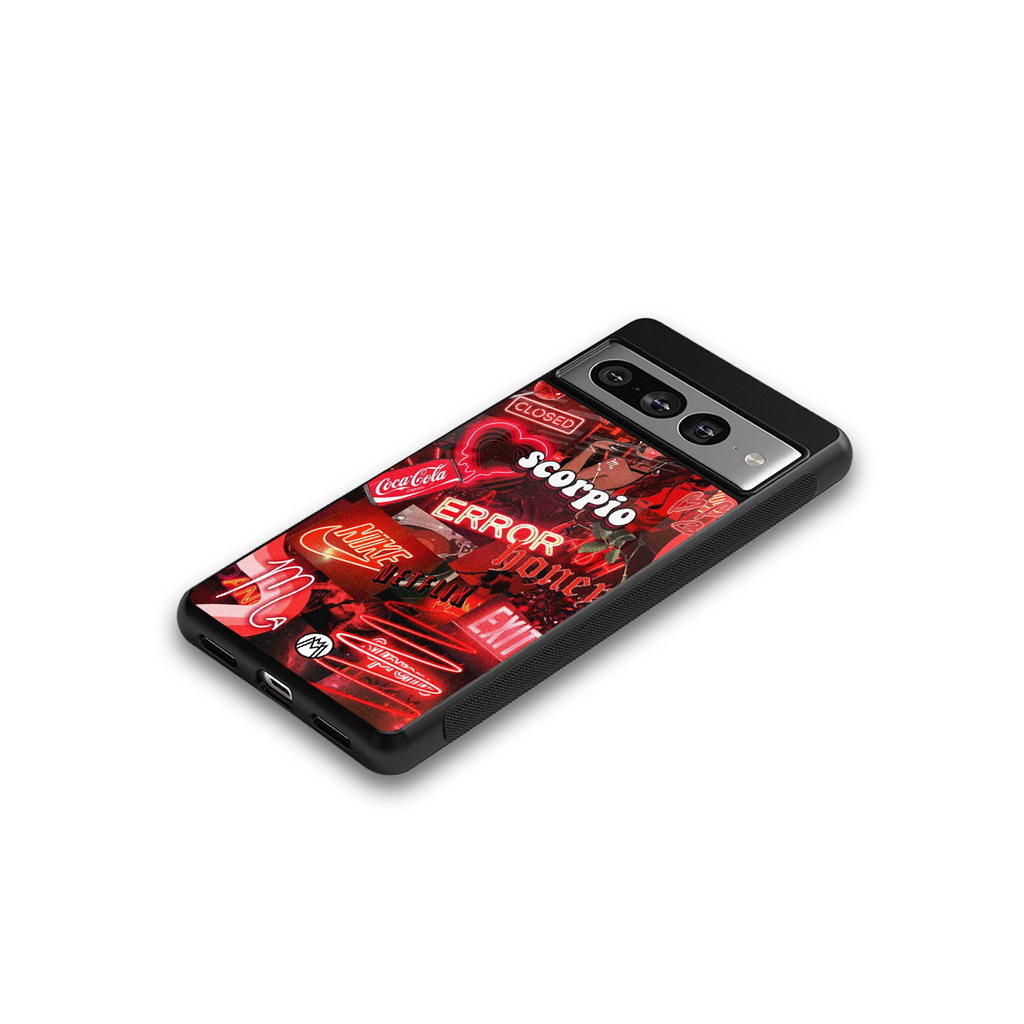 scorpio aesthetic collage back phone cover | glass case for google pixel 7 pro