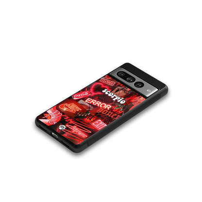 scorpio aesthetic collage back phone cover | glass case for google pixel 7 pro