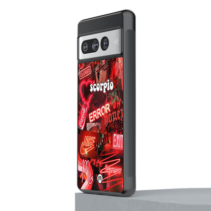scorpio aesthetic collage back phone cover | glass case for google pixel 7 pro