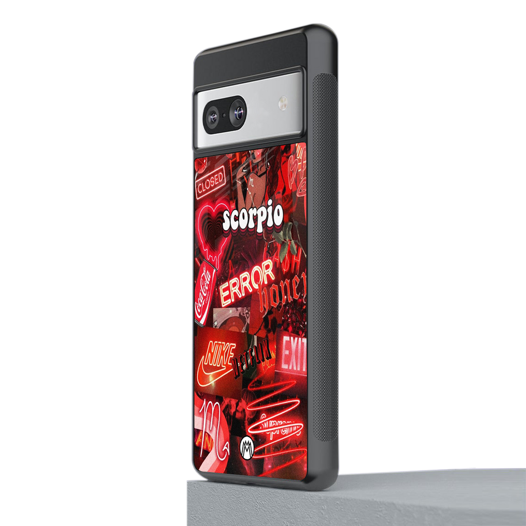 scorpio aesthetic collage back phone cover | glass case for Google Pixel 7