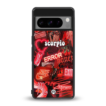 scorpio aesthetic collage back phone cover | glass case for google pixel 8 pro