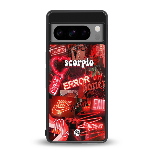 scorpio aesthetic collage back phone cover | glass case for google pixel 8 pro