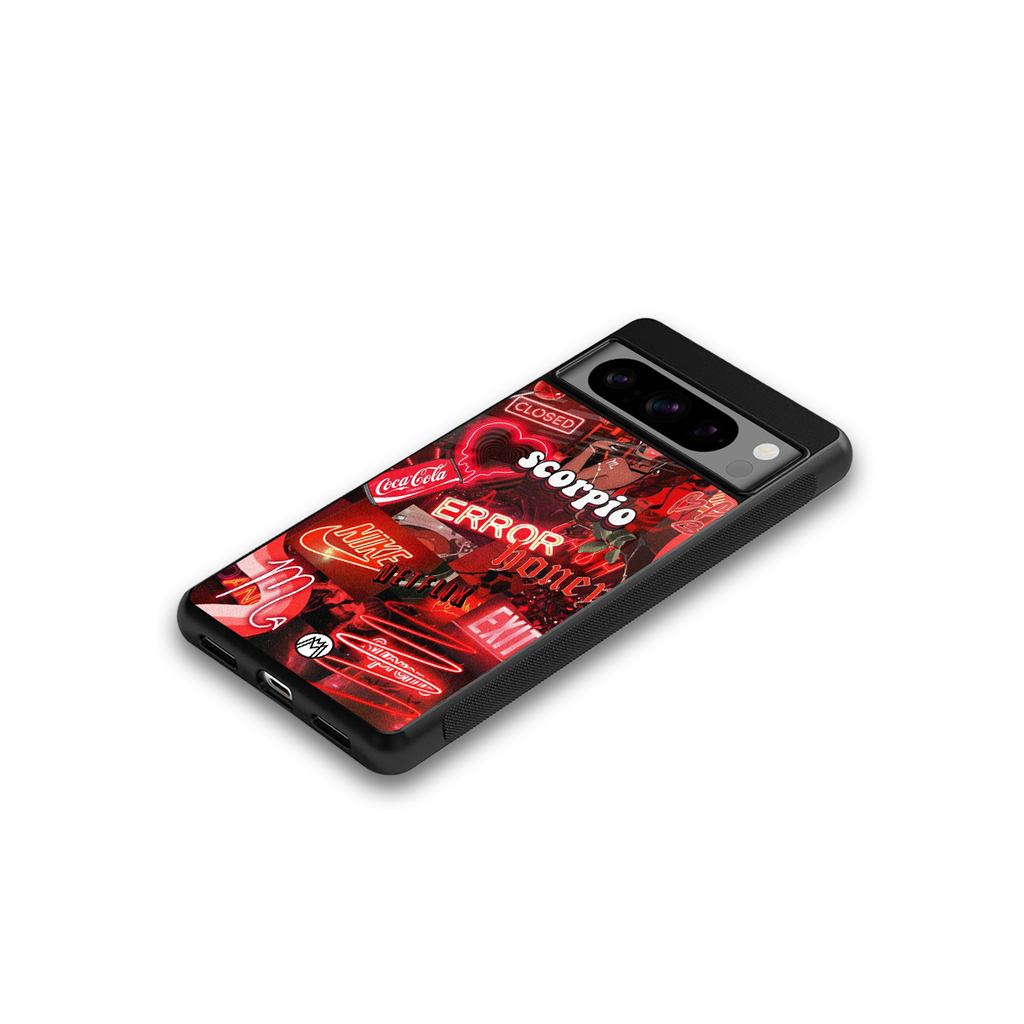 scorpio aesthetic collage back phone cover | glass case for google pixel 8 pro