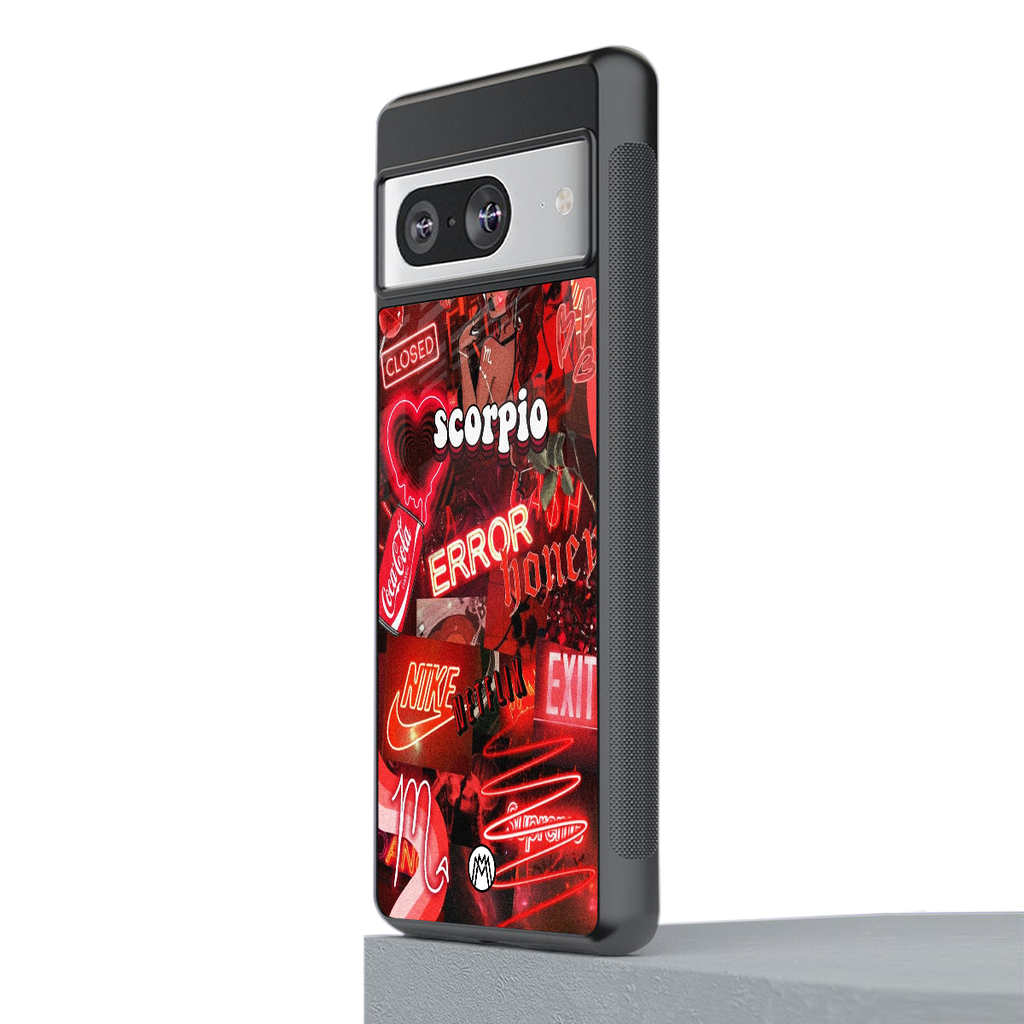 scorpio aesthetic collage back phone cover | glass case for Google Pixel 8