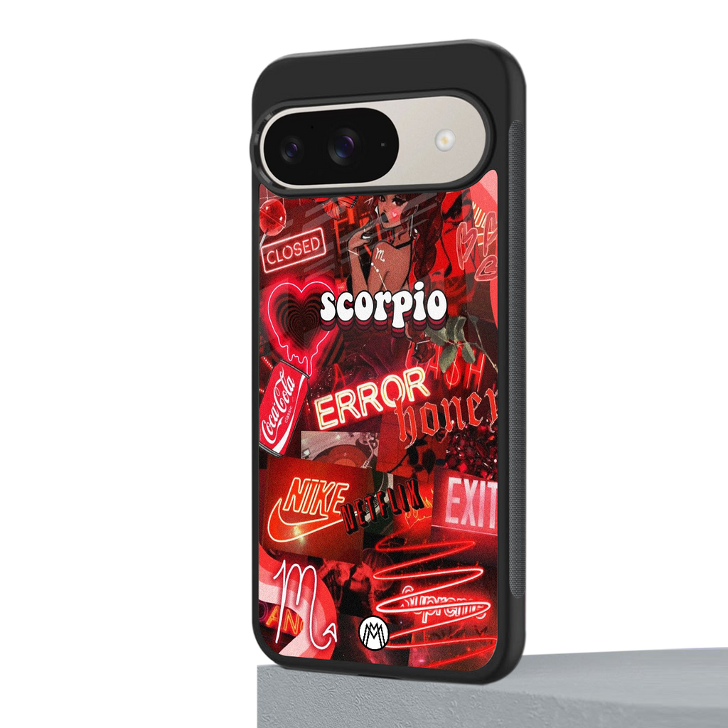 scorpio aesthetic collage back phone cover | glass case for google pixel 9