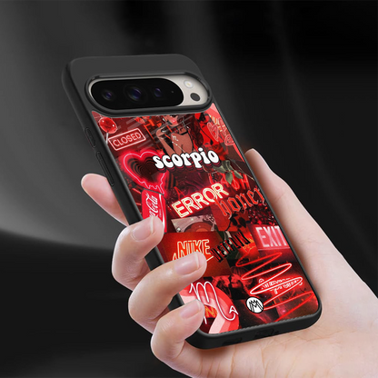 scorpio aesthetic collage back phone cover | glass case for google pixel 9 pro xl