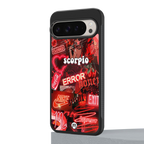 scorpio aesthetic collage back phone cover | glass case for google pixel 9 pro
