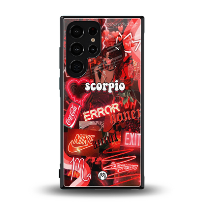 scorpio aesthetic collage back phone cover | glass case for samsung galaxy s24 ultra