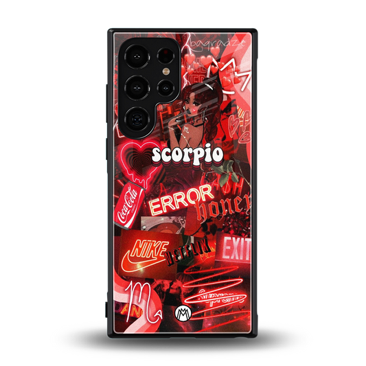 scorpio aesthetic collage back phone cover | glass case for samsung galaxy s24 ultra