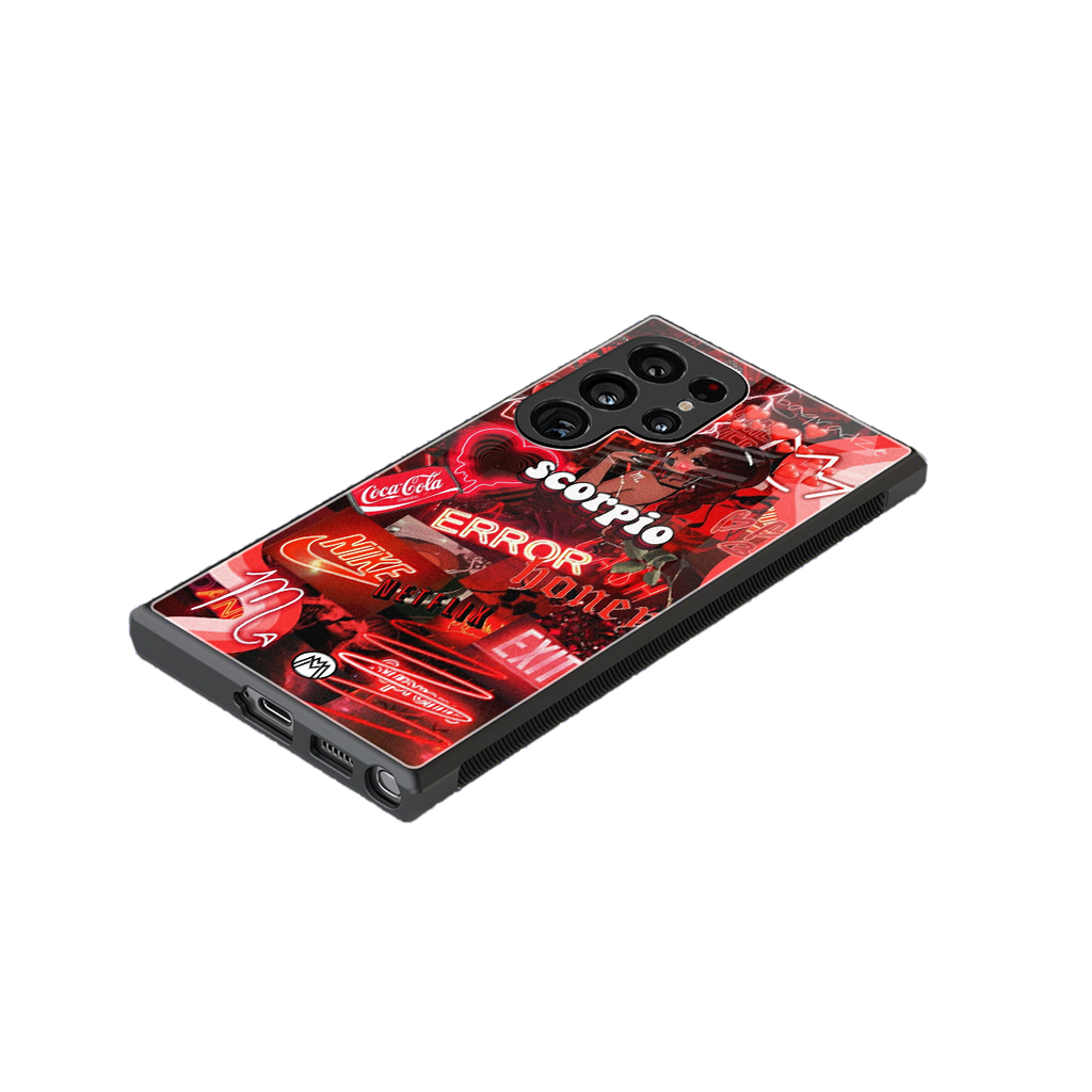 scorpio aesthetic collage back phone cover | glass case for samsung galaxy s23 ultra