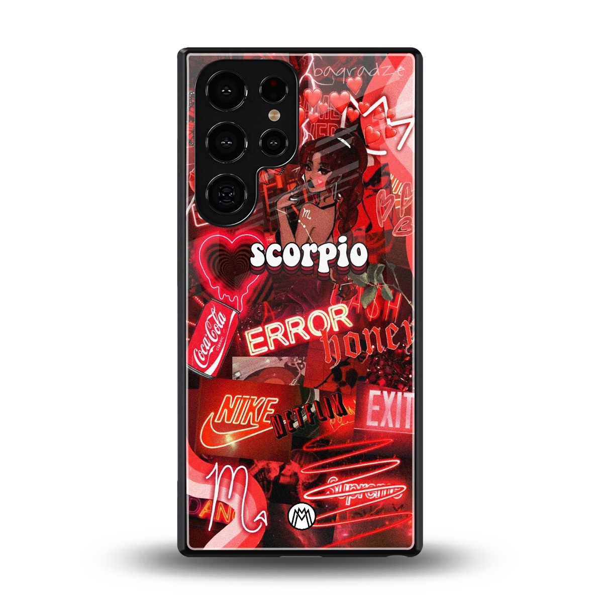 scorpio aesthetic collage back phone cover | glass case for samsung galaxy s25 ultra