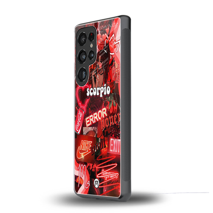 scorpio aesthetic collage back phone cover | glass case for samsung galaxy s25 ultra
